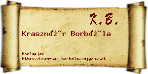 Krasznár Borbála névjegykártya