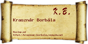 Krasznár Borbála névjegykártya