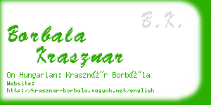 borbala krasznar business card